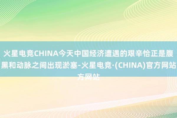 火星电竞CHINA今天中国经济遭遇的艰辛恰正是腹黑和动脉之间出现淤塞-火星电竞·(CHINA)官方网站