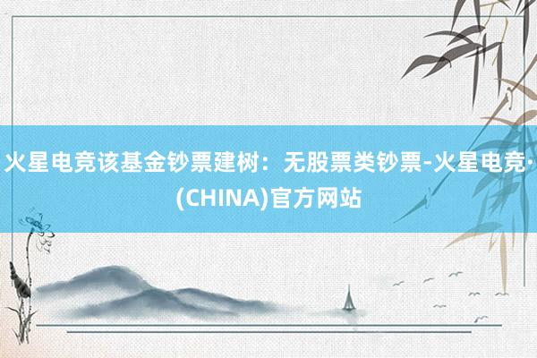 火星电竞该基金钞票建树：无股票类钞票-火星电竞·(CHINA)官方网站