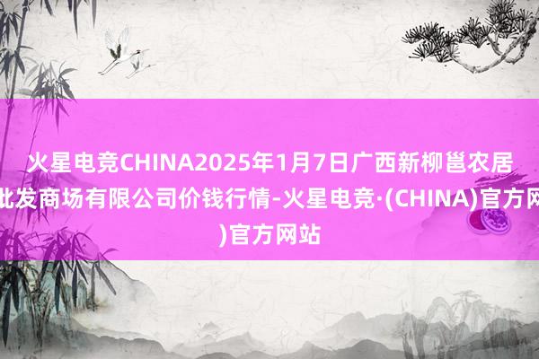 火星电竞CHINA2025年1月7日广西新柳邕农居品批发商场有限公司价钱行情-火星电竞·(CHINA)官方网站