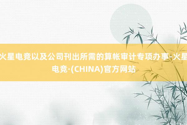 火星电竞以及公司刊出所需的算帐审计专项办事-火星电竞·(CHINA)官方网站