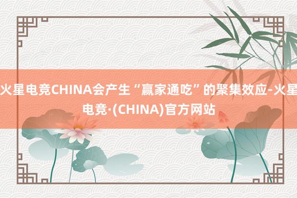 火星电竞CHINA会产生“赢家通吃”的聚集效应-火星电竞·(CHINA)官方网站