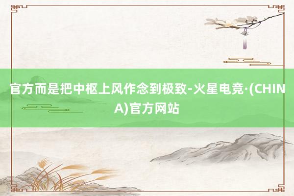 官方而是把中枢上风作念到极致-火星电竞·(CHINA)官方网站